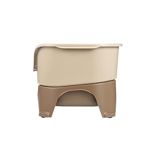 Express Mess Proof Dog Bowls Elevated for Medium to Large Sized Breed (Medium to Large w/ Standard Bowls / Cappuccino)