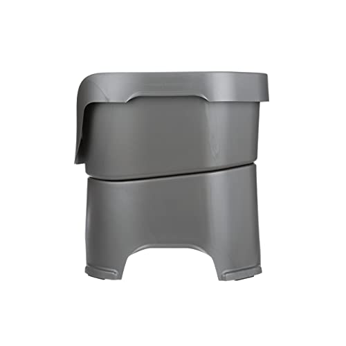 Neater Feeder Deluxe Mess Proof Dog Bowls Elevated for Large Dogs Over 40 lbs (Large with Standard Bowl / Gunmetal Grey)