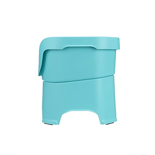 Neater Feeder Deluxe Mess Proof Dog Bowls Elevated for Large Dogs Over 40 lbs (Large with Standard Bowl / Aquamarine)