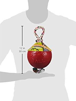 Romp-N-Roll Rope & Ball Dog Toy, 6 in Medium, Red (Red / Medium (6 in))