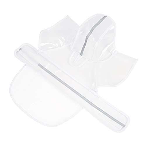 Dog Raincoat with Hood & Leash Hole S (Medium / Clear)