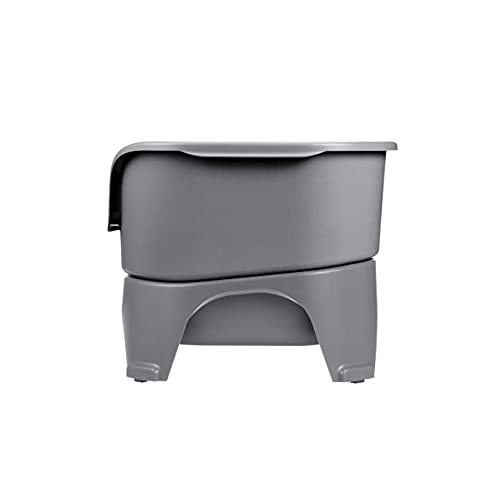 Express Mess Proof Dog Bowls Elevated for Medium to Large Sized Breed (Medium to Large w/ Standard Bowls / Gunmetal Grey)