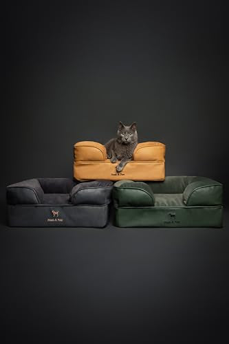 Small Dog Bed (Vegan Leather - Green / Small)