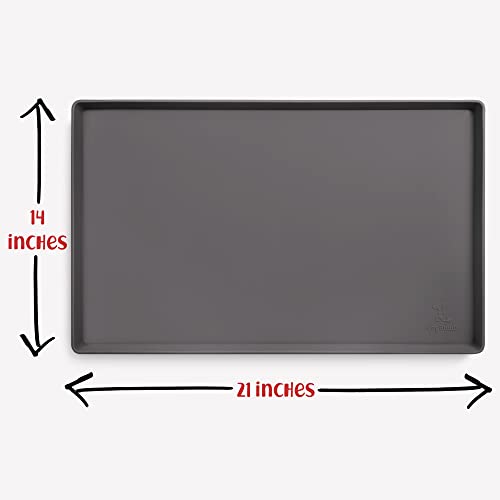 Dog Food Mat Waterproof Dog Bowl Mat for Food and Water (Medium: 21" x 14" / Shadow)