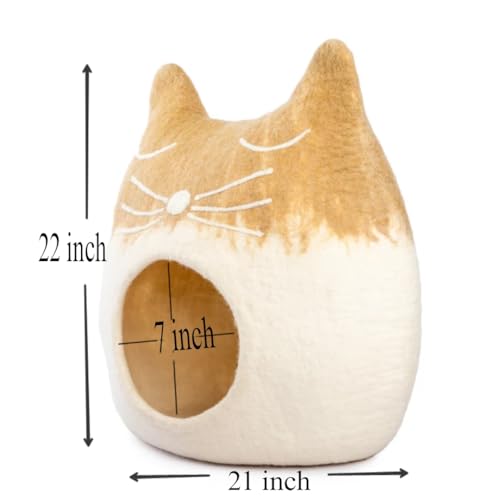 Luxurious Merino Wool Cat Cave (Brown Fox)