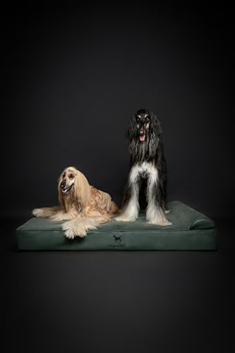 Giant Dog Bed XXL 55x45x9.5 Inch (Vegan Leather - Green / XX-Large)
