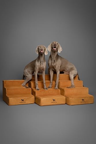 Dog Stairs Dog Ramp for Bed ((4 Step) Camel)