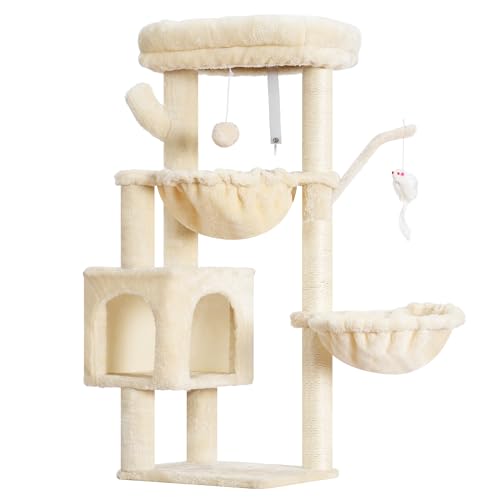 Cat Tree 40 Inches Tower Condo with Scratching Post (Beige / 40 inch)