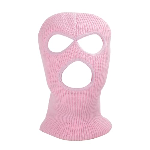 Dog Halloween Christmas Costume Ear Muffs Noise Protection Knitted Dogs Ears Warm Hats Dog Robbers & Thieves Mask Funny Pet Cosplay for Medium Large Dog (Pink)
