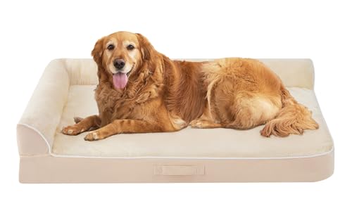 XXL Orthopedic Dog Bed (48.0"L x 35.0"W x 7.5"Th / Beige)