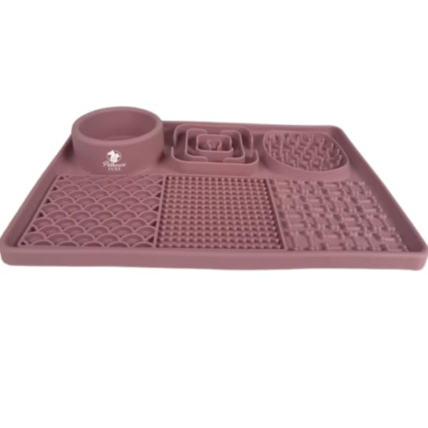 Silicone Dog & Cat Lick Mat with Strong Suction Cups (Pink)