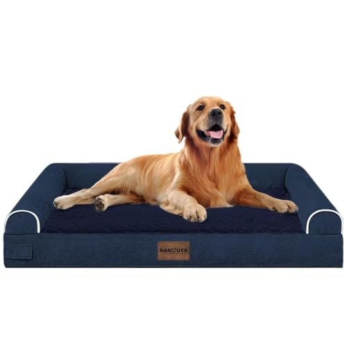 Orthopedic Dog Bed for X (Navy Blue / 40.0"L x 32.0"W x 6.5"Th)