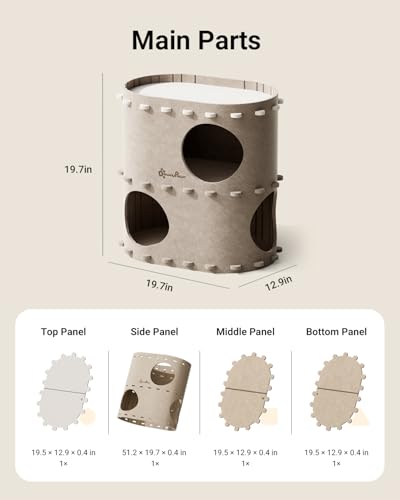 Cat House for Indoor Cats (Cream / Double)