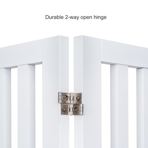 24”H Free Standing Pet Gate for Dog Cat (White / 40"W×24"H)
