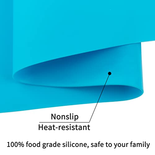 2 Pack Extra Large Silicone Mats for Crafts (02-green Blue / 23.6"L x 15.7"W)
