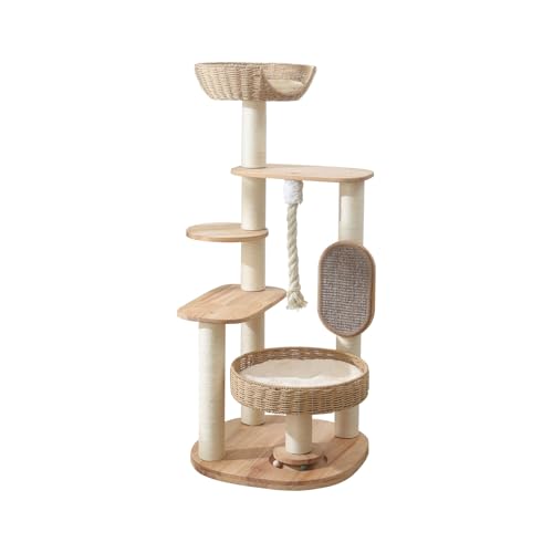 49.6in Solid Wood Cat Tree for Large Cat (49.6IN)