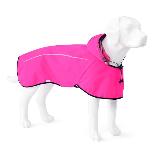 Dog Raincoat Adjustable Waterproof Pet Rain Jacket (Hot Pink / Medium)