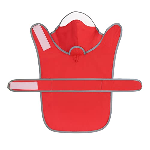 Clear Hooded Dog Raincoat Jacket Poncho with Dog Leash Hole Red XXL (XX-Large / Red)