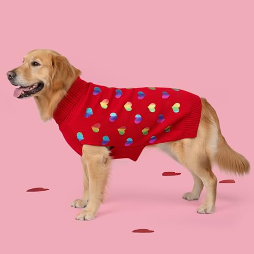Valentines Dog Sweater (2XL (35-60lbs) / Heart (Red))