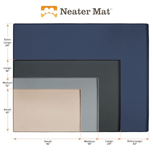Neater Mat Pet Mats for Food and Water (24"L x 16"W / Light Pink)