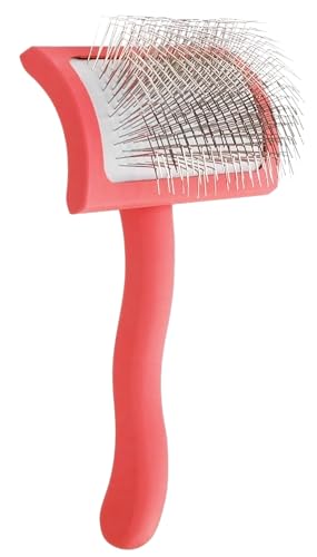 Slicker Brush for Dogs (Coral / Curved Medium)