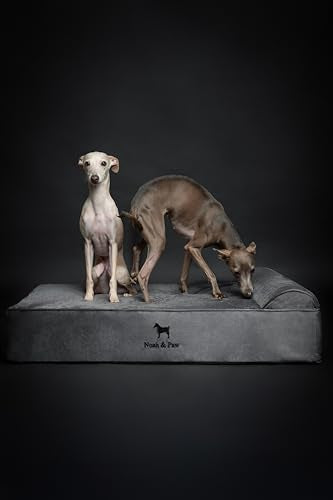 Large Dog Bed (Velvet - Grey / Large)