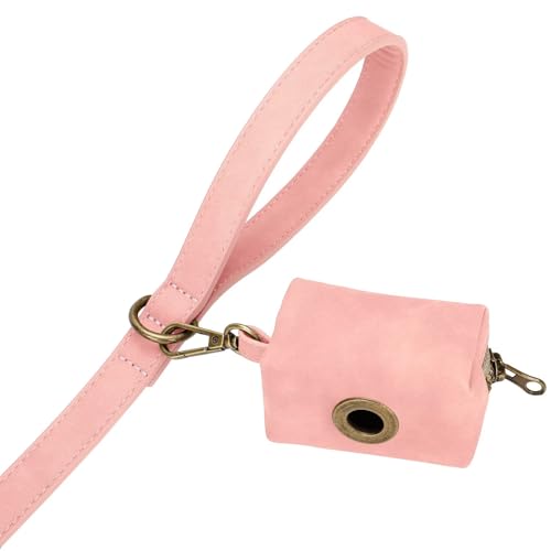 PU Leather Dog Leash for Small Dogs (Pink / 5/8''x 5FT)