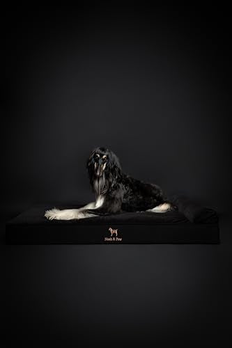 Giant Dog Bed XXL 55x45x9.5 Inch (Denim - Black / XX-Large)