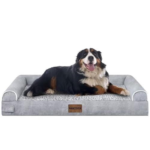 Orthopedic Dog Bed for Jumbo Dogs (Light Grey / 53.0"L x 42.0"W x 6.5"Th)