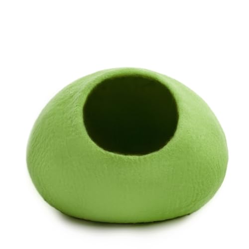 Premium Felt Cat Cave Bed (Green Plain)