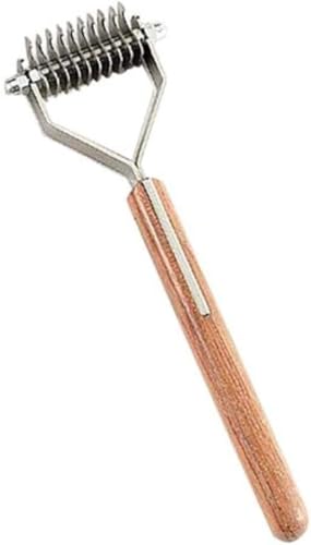 Original Dematting Undercoat Grooming Rake Stripper Tool for Dogs and Cats (10-Blade)