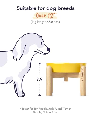 Ceramic Slow Feeder Dog Bowls Elevated (Star Yellow+Stand / S-0.6 Cups)
