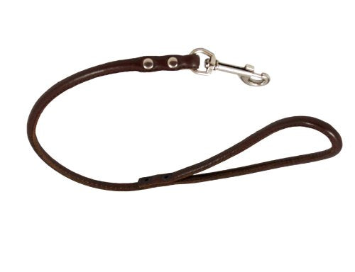 Round Genuine Rolled Leather Dog Short Leash 24" Long 3
