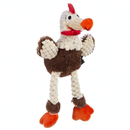 Checkers Just for Me Skinny Rooster Squeaky Plush Dog Toy (Checkers - Skinny Rooster (Brown) / Mini)