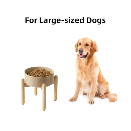 Ceramic Dog Bowls Elevated (Greige)