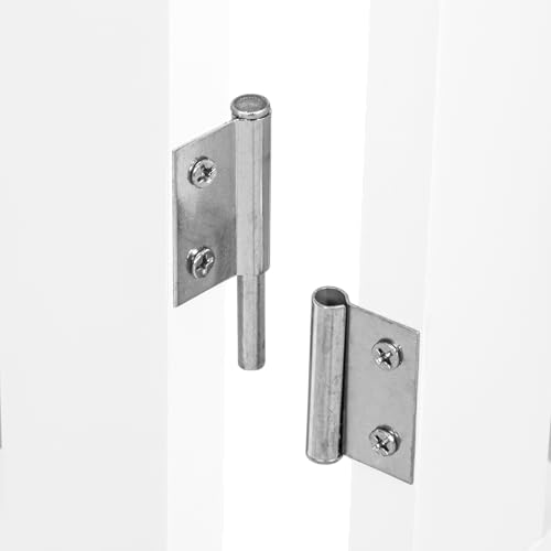 6 Panels Dog Gate Indoor with Walk Through Door (White / 【6 Panels with door】120"W x 24"H)