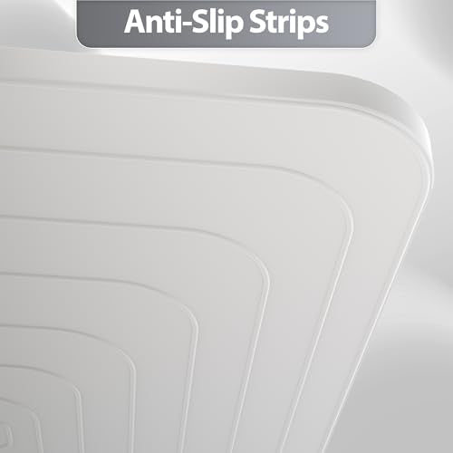 Silicone Dog Cat Food Mat Extra Thick Raised Edge (Sand White / 28"L x 18"W)