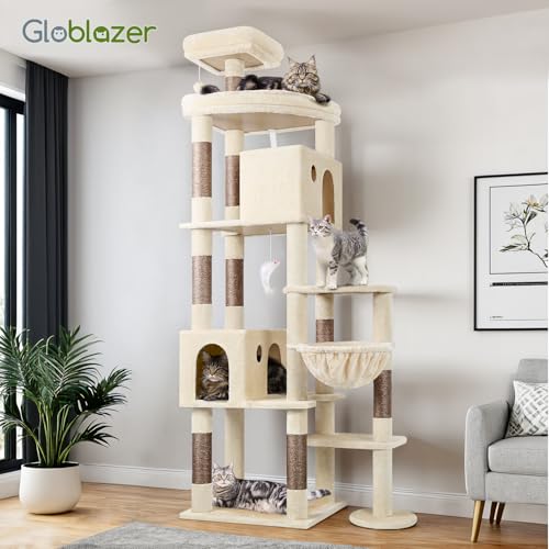 Giant Cat Tree for Indoor Large Cats (83inch / Beige)