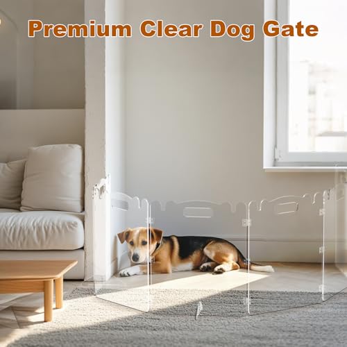 Clear Acrylic Pet Dog Gate (3 Panel - 60''W x 24''H)