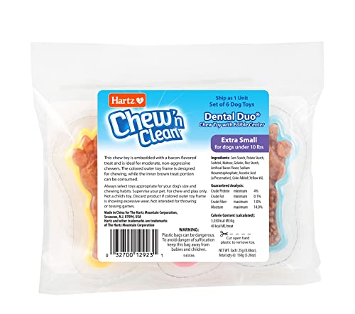 Chew 'n Clean Dental Duo Dog Treat & Chew Toy (X-Small (Pack of 6) / 6 Count)