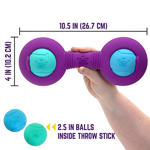 Premium Throw Stick Dog Toy (Throw Stick with 2 Balls)