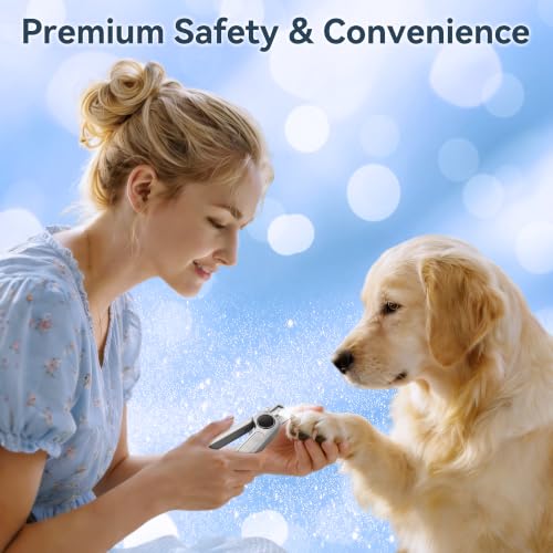 2-in-1 Quiet Electric Pet Nail Clipper & Grinder with Light for Dogs Cats (Gray) (Gray)