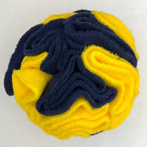 Puppy Small Breed Snuffle Ball Toy Bright Yellow & Royal Blue (Yellow and Blue / Small)