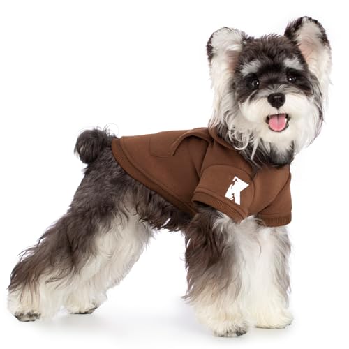 Dog Hoodie & Cat Sweater (5XL-(50~77lb) | Chest(~35") / Brown)
