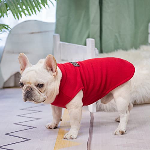 Dog Fleece Vest Sweater Winter Jacket for Small and Medium Large Dogs with D (X-Large / RED)