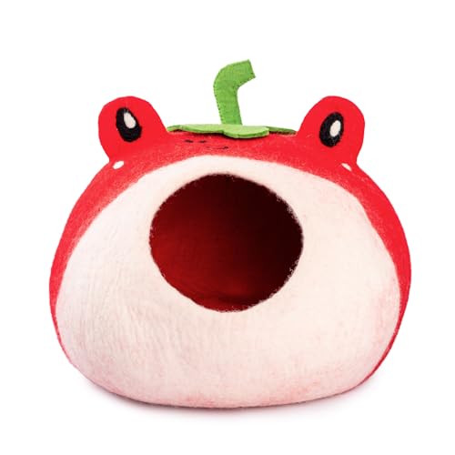 Luxurious Merino Wool Cat Cave (Red Frog)