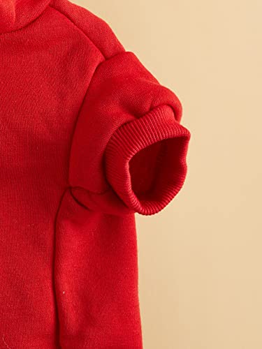 Basic Dog Hoodie Sweatshirt Puppy Sweater Warm Cat Costumes Pet Clothes for Chihuahua Puppy Kitten Small Medium Dogs Red Small (Small / Red)