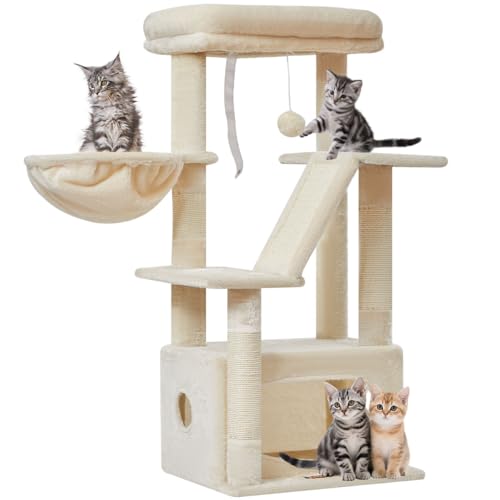 Cat Tree 38.5In Cat Tower for Indoor Cats (Beige / 38.5 Inches)
