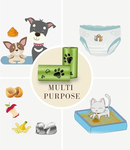 Dog Poop Bag Biodegradable 540 Count Dog Waste Bags with Dispenser Scented (Green -540)