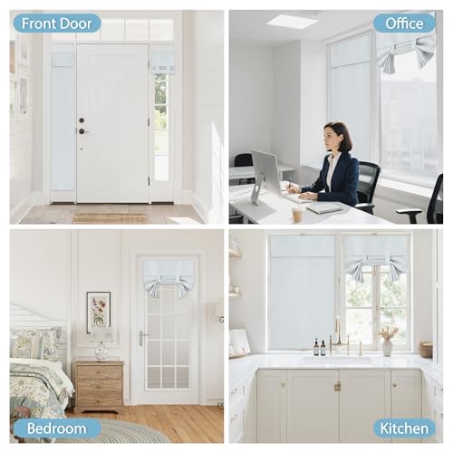 Blackout Curtain Privacy Window Drape for Living Room Bedroom Door (Greyish White / 36"W x 69"L (Pack of 1))